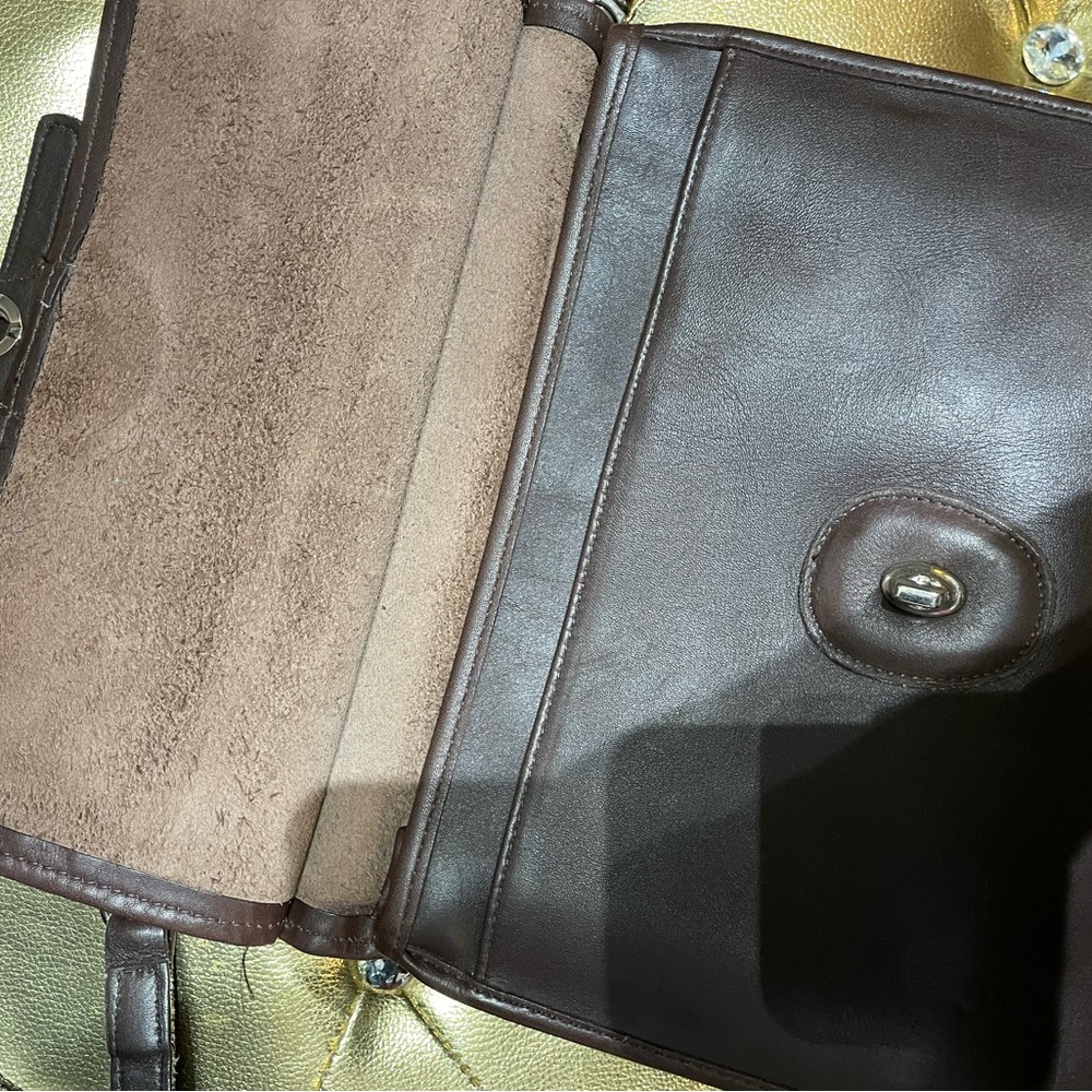 Classic Brown Leather COACH Willis 9927 Turnlock Women's Satchel and Dust Bag - Picture 7 of 11